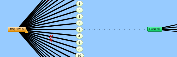 Par défaut, InterMapper dessine l'architecture logique du réseau