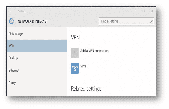 Liste des connexions VPN disponibles